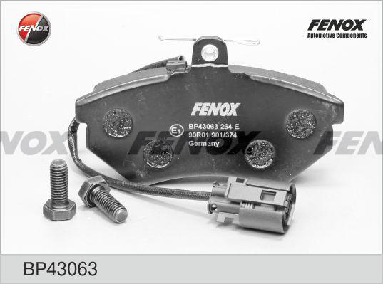 Fenox BP43063 - Тормозные колодки, дисковые, комплект autosila-amz.com