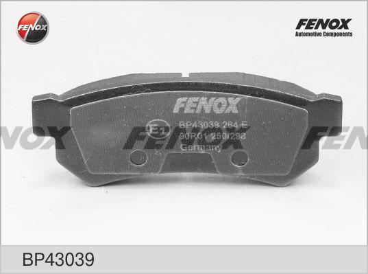 Fenox BP43039 - Тормозные колодки, дисковые, комплект autosila-amz.com