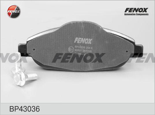 Fenox BP43036 - Тормозные колодки, дисковые, комплект autosila-amz.com