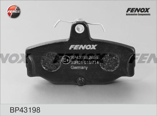Fenox BP43198 - Тормозные колодки, дисковые, комплект autosila-amz.com