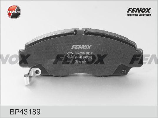 Fenox BP43189 - Тормозные колодки, дисковые, комплект autosila-amz.com