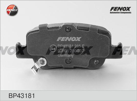 Fenox BP43181 - Тормозные колодки, дисковые, комплект autosila-amz.com