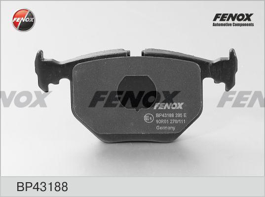 Fenox BP43188 - Тормозные колодки, дисковые, комплект autosila-amz.com