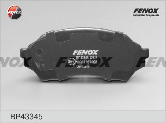 Fenox BP43345 - Тормозные колодки, дисковые, комплект autosila-amz.com