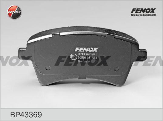 Fenox BP43369 - Тормозные колодки, дисковые, комплект autosila-amz.com