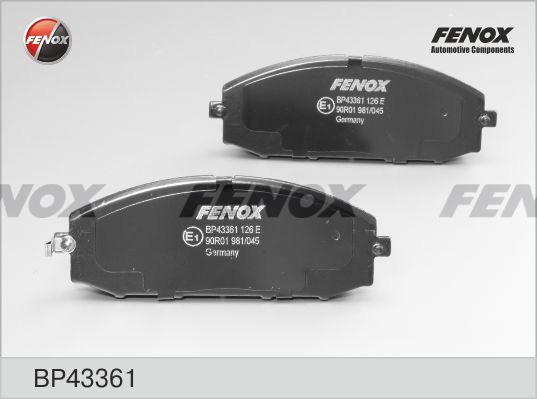 Fenox BP43361 - Тормозные колодки, дисковые, комплект autosila-amz.com