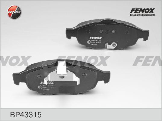 Fenox BP43315 - Колодки тормозные CHRYSLER SEBRING 2.0-2.7 01- /VOLGA SIBER 08- передние autosila-amz.com