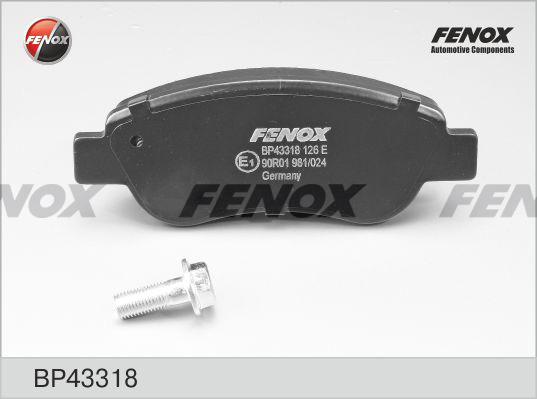 Fenox BP43318 - Тормозные колодки, дисковые, комплект autosila-amz.com