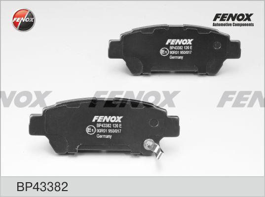Fenox BP43382 - Тормозные колодки, дисковые, комплект autosila-amz.com