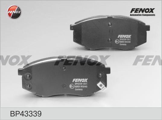 Fenox BP43339 - Тормозные колодки, дисковые, комплект autosila-amz.com