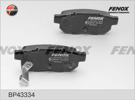 Fenox BP43334 - Тормозные колодки, дисковые, комплект autosila-amz.com