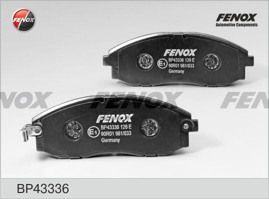 Fenox BP43336 - Тормозные колодки, дисковые, комплект autosila-amz.com