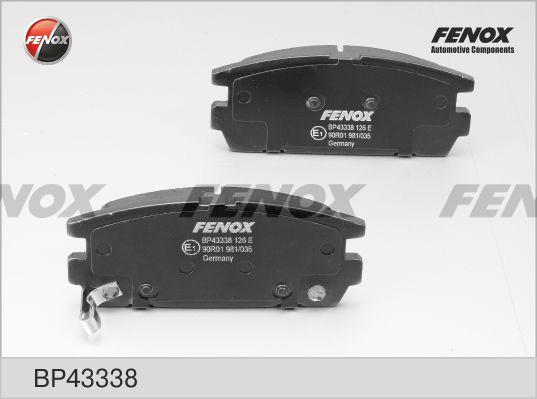 Fenox BP43338 - Тормозные колодки, дисковые, комплект autosila-amz.com