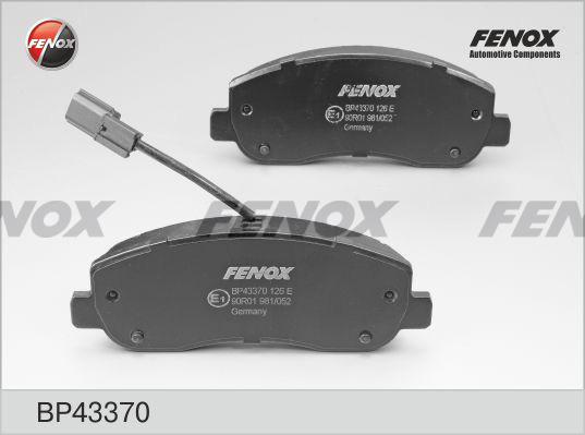 Fenox BP43370 - Тормозные колодки, дисковые, комплект autosila-amz.com