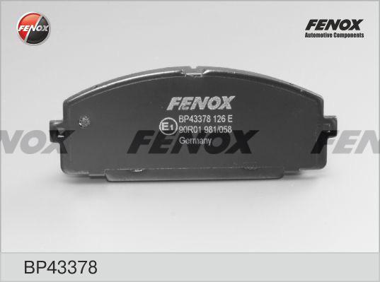 Fenox BP43378 - Тормозные колодки, дисковые, комплект autosila-amz.com