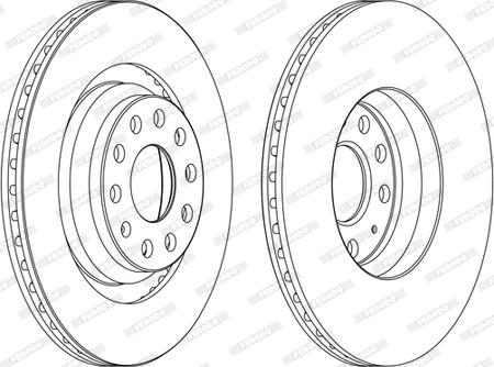 Ferodo DDF1503C - Компл. тормозных дисков (2шт) задн Лев/Прав AUDI A3, Q2, Q3, TT CUPRA ATECA, FORMENTOR, LEON, LEON S autosila-amz.com