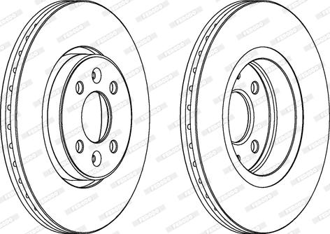 Ferodo DDF1124C - ДИСК ТОРМОЗНОЙ (КОМПЛЕКТ - 2 ШТ.) autosila-amz.com