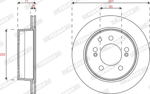 Ferodo DDF1772 - Тормозной диск autosila-amz.com