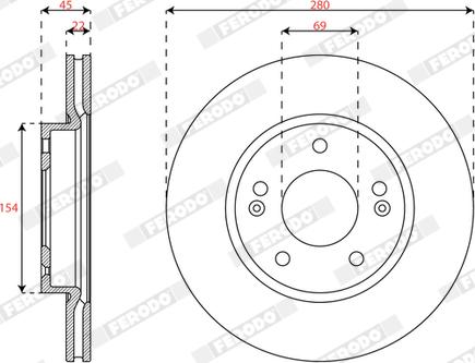 Ferodo DDF3056C - Тормозной диск autosila-amz.com