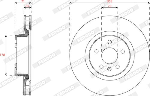 Ferodo DDF3013C-1 - Тормозной диск autosila-amz.com