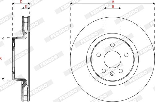 Ferodo DDF3013C-1 - Тормозной диск autosila-amz.com