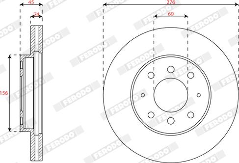 Ferodo DDF2163 - Тормозной диск autosila-amz.com