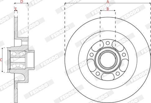 Ferodo DDF2857C-1 - Тормозной диск autosila-amz.com