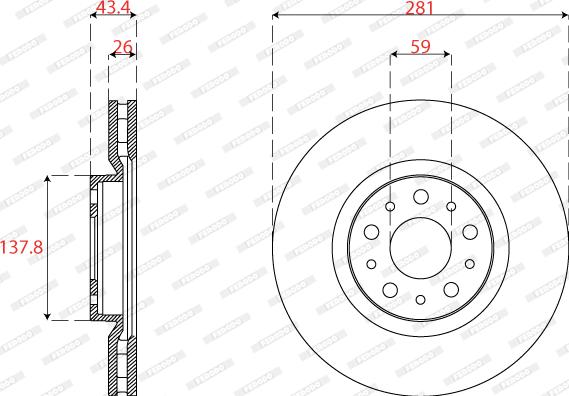 Ferodo DDF2776C - Тормозной диск autosila-amz.com