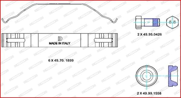 Ferodo FAC168 - Комплектующие для колодок дискового тормоза autosila-amz.com