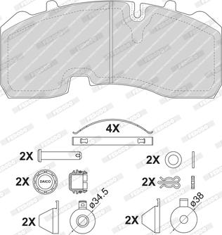 Ferodo FCV1678B - Тормозные колодки, дисковые, комплект autosila-amz.com