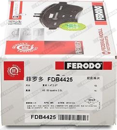 Ferodo FDB4425 - колодки дисковые передние! с датчиком\ VW Passat CC/Passat B6/Sharan 08> autosila-amz.com