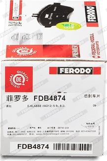 Ferodo FDB4874 - Тормозные колодки, дисковые, комплект autosila-amz.com