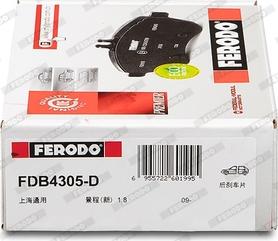 Ferodo FDB4305-D - Тормозные колодки, дисковые, комплект autosila-amz.com