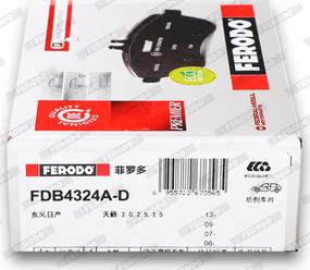 Ferodo FDB4324A-D - Тормозные колодки, дисковые, комплект autosila-amz.com