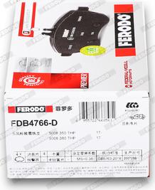 Ferodo FDB4766-D - Тормозные колодки, дисковые, комплект autosila-amz.com