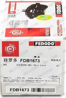 Ferodo FDB1673 - Колодки торм. задн Bmw 7 (E65, E66) 01- autosila-amz.com