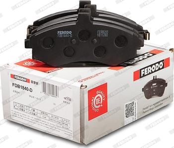 Ferodo FDB1840-D - Тормозные колодки, дисковые, комплект autosila-amz.com