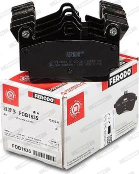 Ferodo FDB1835 - Тормозные колодки, дисковые, комплект autosila-amz.com