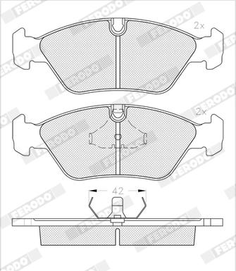 Ferodo FDB256 - Тормозные колодки, дисковые, комплект autosila-amz.com