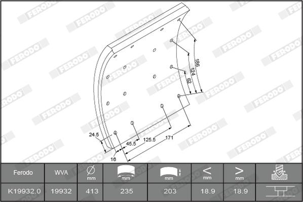 Ferodo K19932.0-F3658 - Комплект тормозных башмаков, барабанные тормоза autosila-amz.com