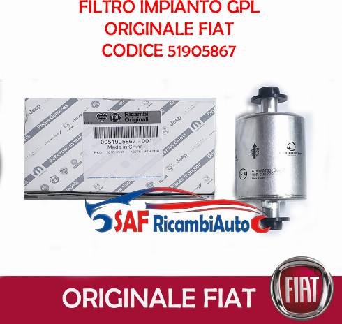 FIAT 51905867 - Топливный фильтр autosila-amz.com