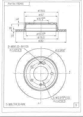 FI.BA FBD490 - Тормозной диск autosila-amz.com