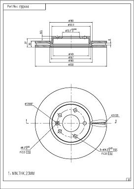 FI.BA FBD444 - Тормозной диск autosila-amz.com