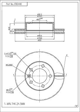 FI.BA FBD440 - Тормозной диск autosila-amz.com