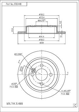 FI.BA FBD448 - Тормозной диск autosila-amz.com