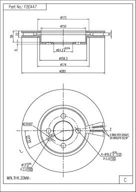 FI.BA FBD447 - Тормозной диск autosila-amz.com