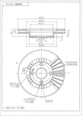 FI.BA FBD403 - Тормозной диск autosila-amz.com