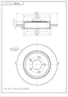 FI.BA FBD416 - Тормозной диск autosila-amz.com