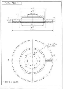 FI.BA FBD417 - Тормозной диск autosila-amz.com
