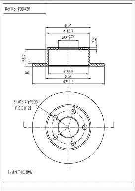 FI.BA FBD426 - Тормозной диск autosila-amz.com